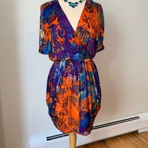 🌟Black Halo “Jill” silk mini dress